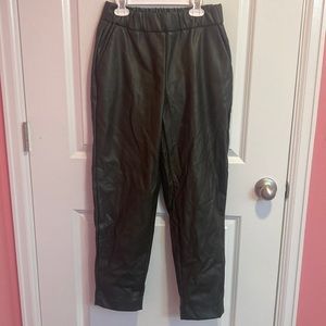 A New Day dark green faux leather pants. xs